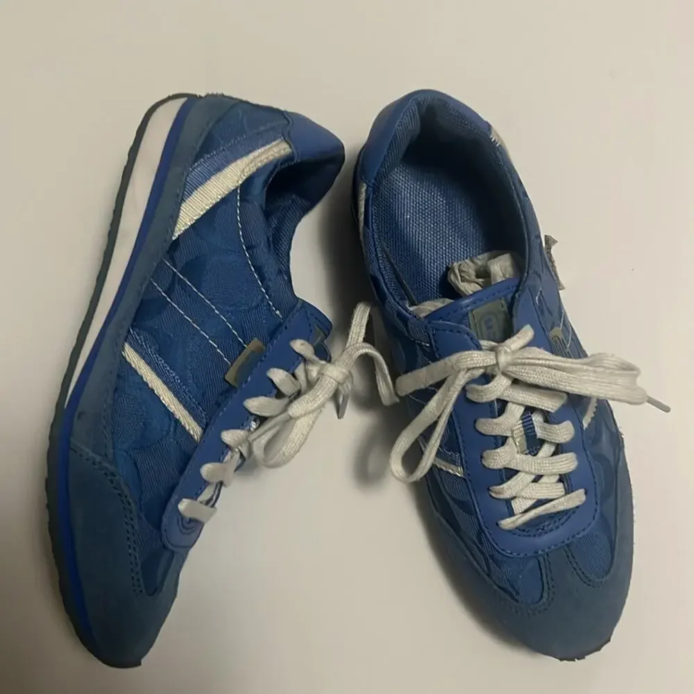 COACH MARABELLE SIGNATURE LOGO CHAMBRAY BLUE SNEAKERS SIZE 6‎ 1/2